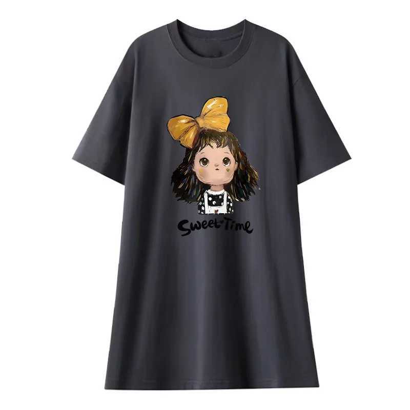 Maternity Summer Dress New Maternity Dress Fashionable Casual Sweet Age Reduction Loose Large Size Small T-Shirt SkirtT250311