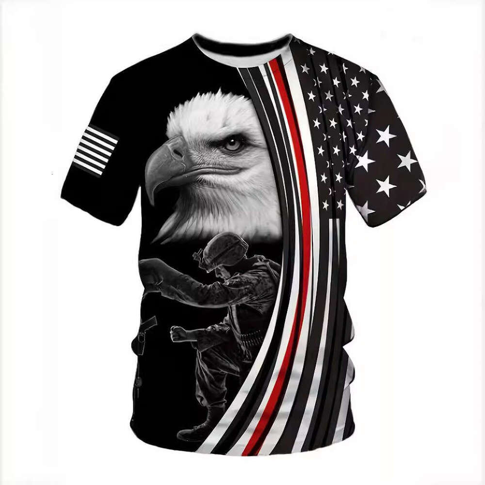 Hot selg European American men's clothing, youth sports, digital printing, 3D T-shirt, short sleeved, 2025 new casual fashion trend clothing