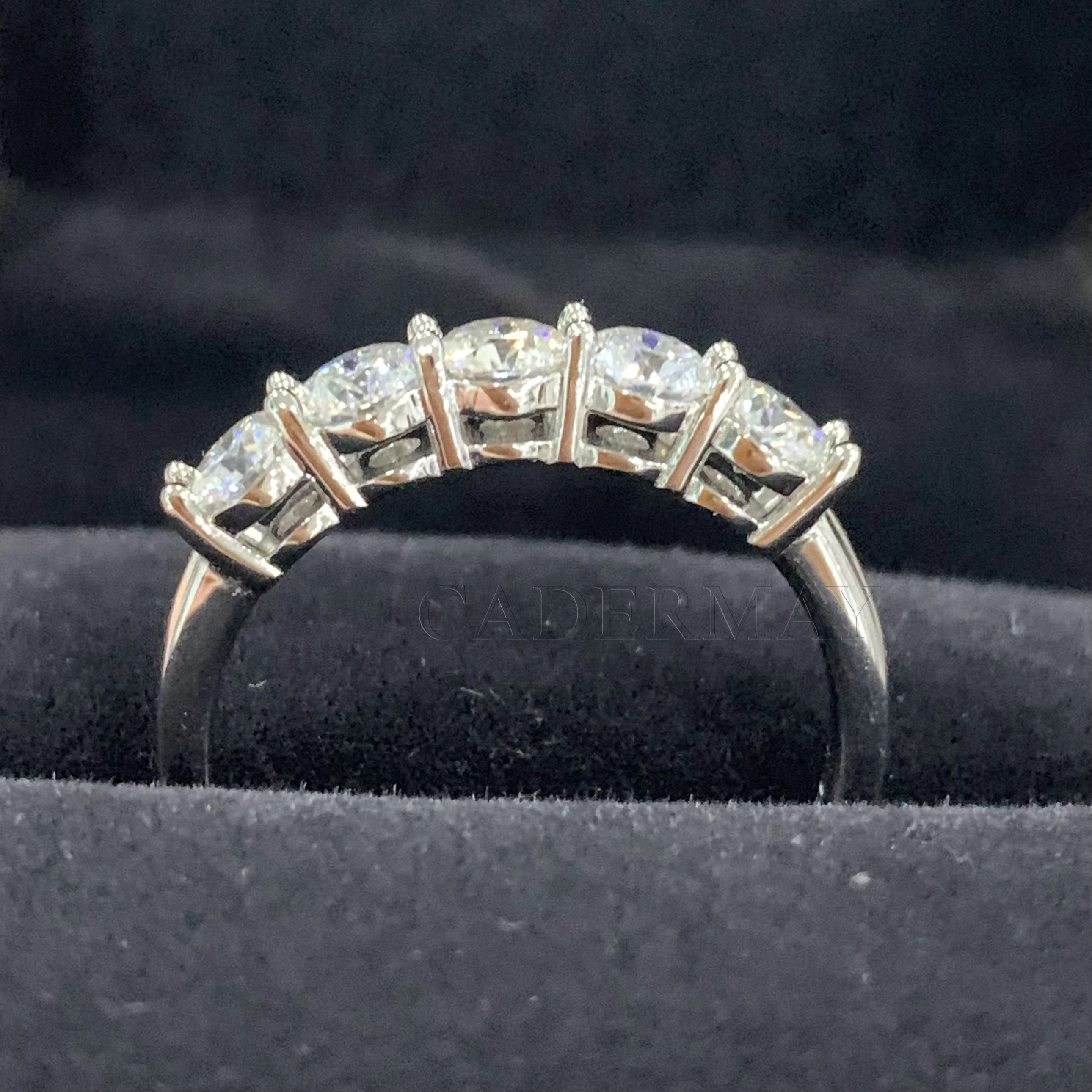 D VVS Round Moissanite Wedding Eternity Ring Band 5pcs 4mm Silver925 Wholesale Price Fashion Jewelry Ready to Ship