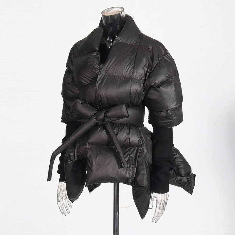 Australian Waist 2025 Spring New Collection Splicing Knitted Cuffs Personalized High End Cotton Jacket For Women