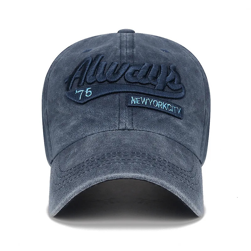 ThreeDimensional Embroidery Soft Washed Cotton Distressed Hat Mens Letter Men Outdoor Fashion Faded Baseball Cap 250311