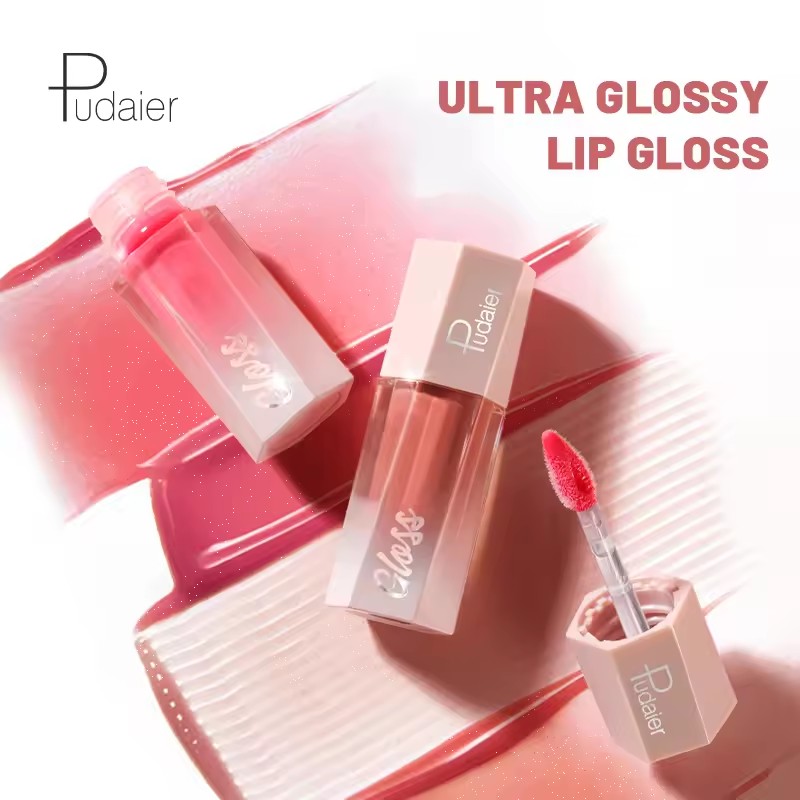 Crystal Clear Drill Light Mirror Glaze Lip Gloss, Long-lasting Non-stick High Pigmented Semi-matte,Moisturizing Girl Lip Gloss