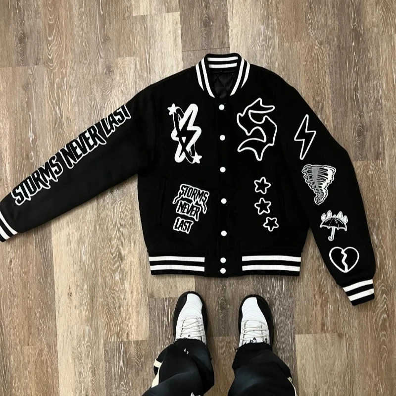 American Trend Personality Graphics Mao Jinxiu Oversized Jacket Mens Y2K Harajuku Hiphop Gothic Casual Joker Street Wear 250312