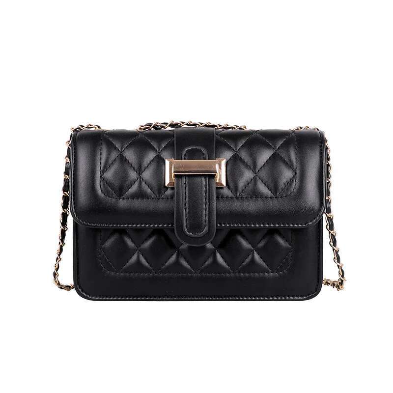 Women s Fashionable Shoulder Bag High end PU Leather Solid Color Designer Chain Bag Women s Crossbody Casual Handbag Trendy Saddle Bag Wallet Makeup H