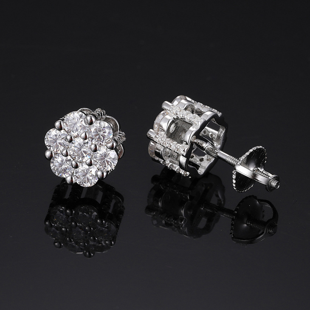 3.0mm Moissanite Earrings For Women S925 Silver Iced Out Ear Studs Pass Diamonds Tester Hip Hop Jewelry Free Shipping