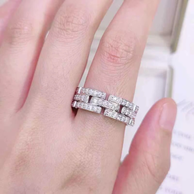 New Design Custom Moissanite Silver 925 Men Jewelry VVS DEF Moissanite Band Men Hip Hop Rings