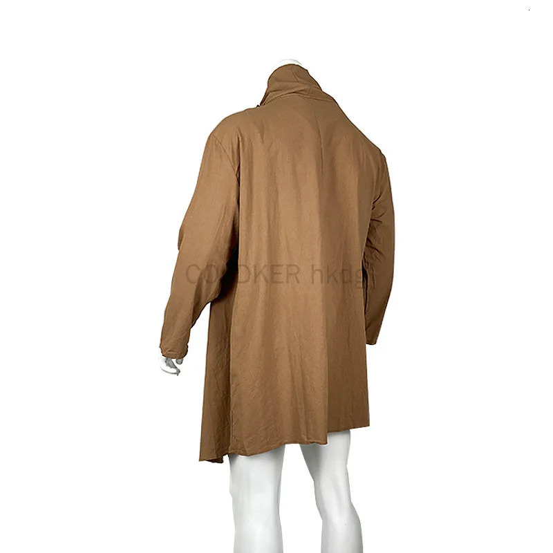 Mens Retro Jacket Navy Cotton Black Khaki Scarf Collar Irregular Long Sleeve Loose Fashion Style 250312