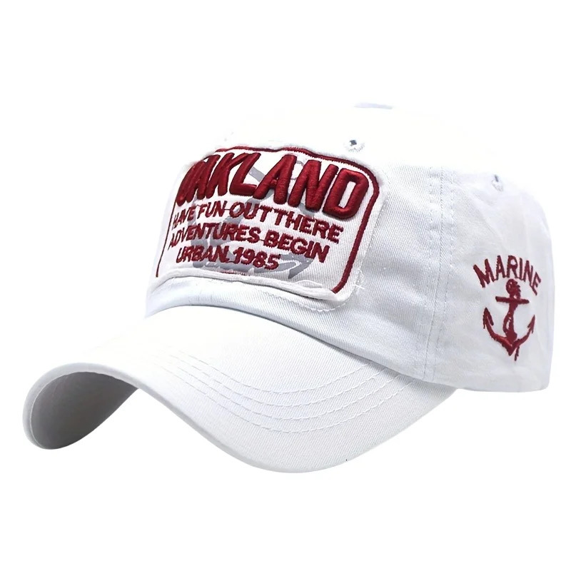 Unisex Washed Cotton Baseball Cap Letter Embroidered Vintage Hat Men And Women Streetwear Outdoor Sports Hats 250311