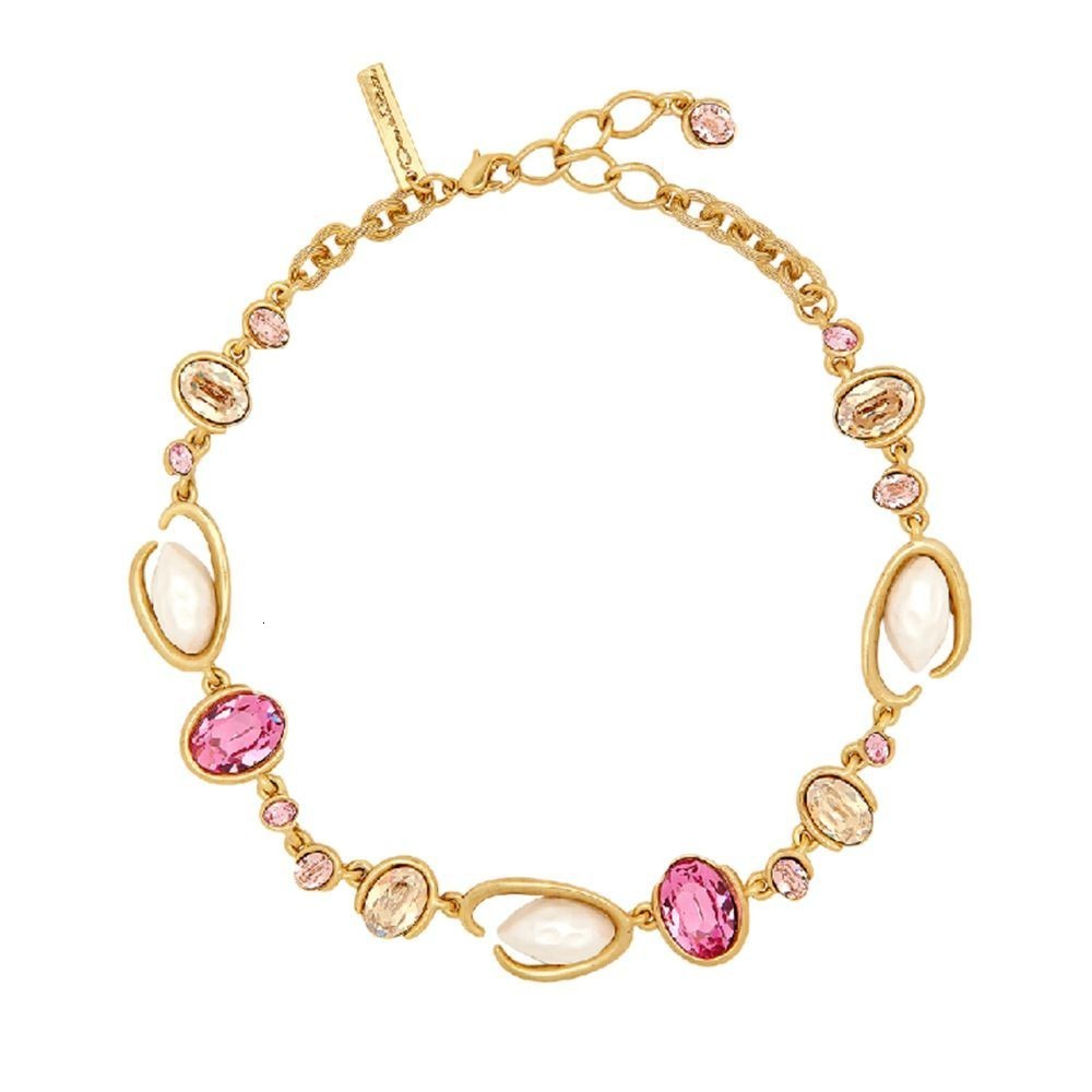 YYGEM Blue Murano Glass Freshwater Cultured White Keshi Pearl Gold Filled Chain Necklace 21" 231222