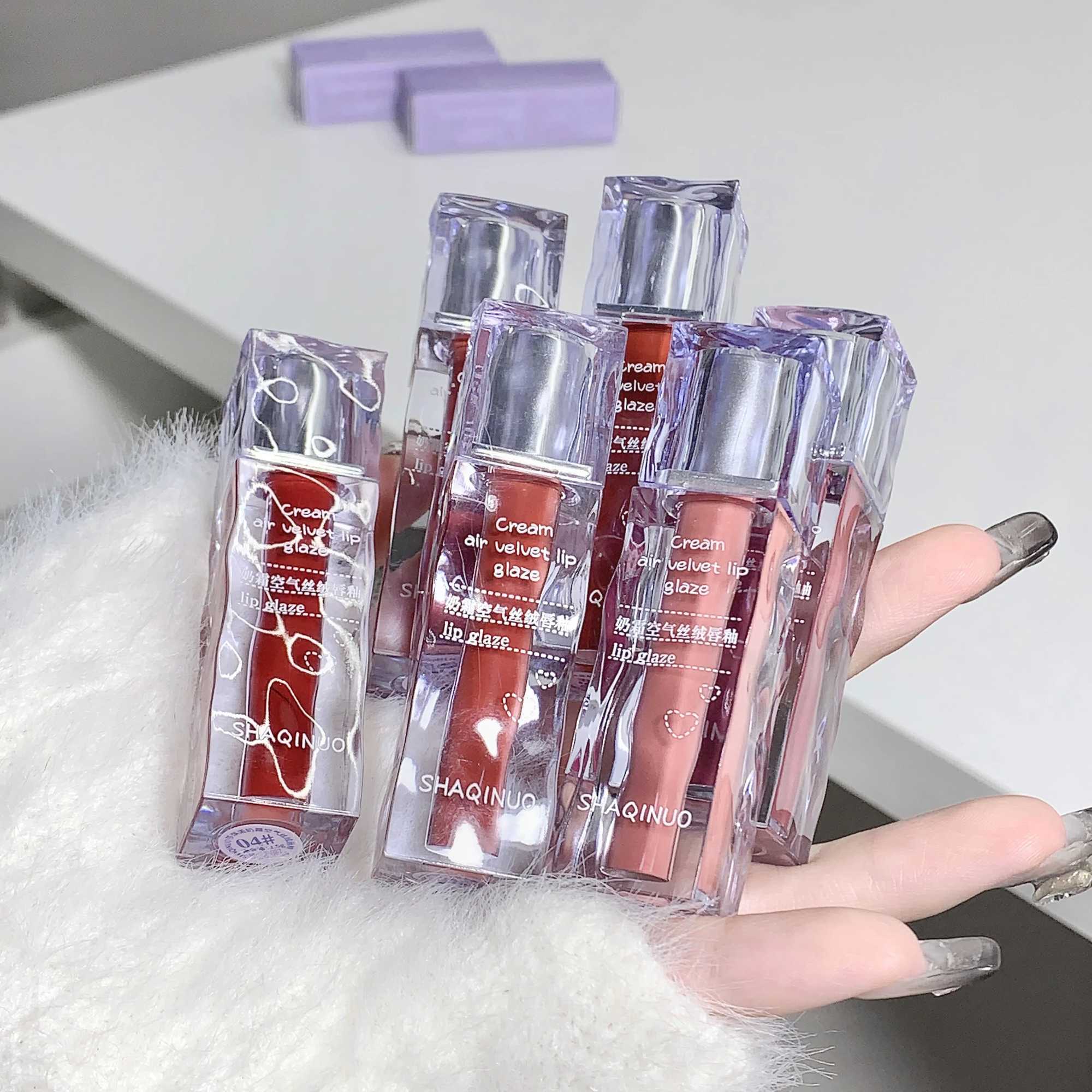 Lipstick cream air velvet lipstick matte velvet soft fog pure white waterproof non stick cup lipstick W250312