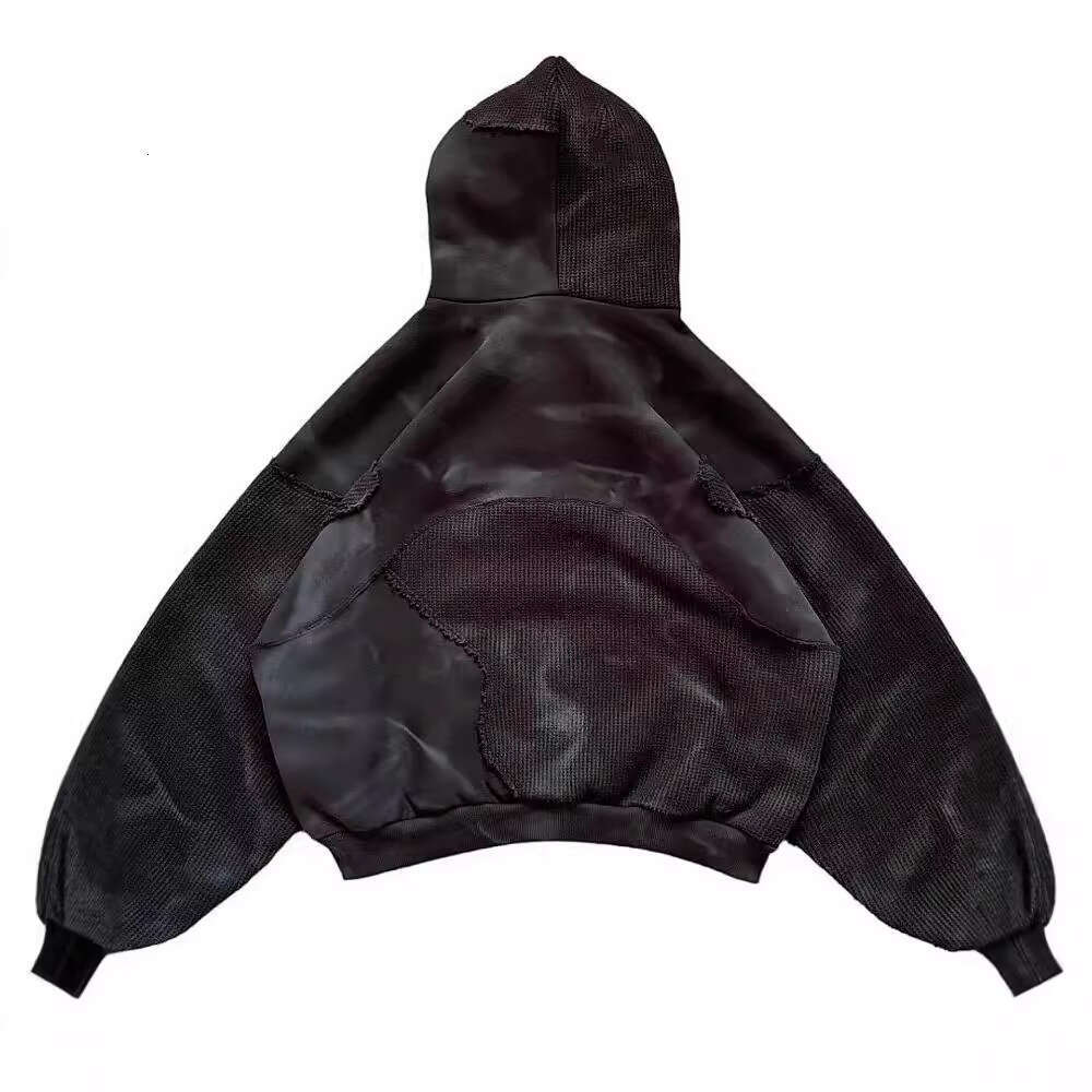Trendy American style dark printed fabric embroidered with personalized high-end feel, Harajuku unisex hoodie