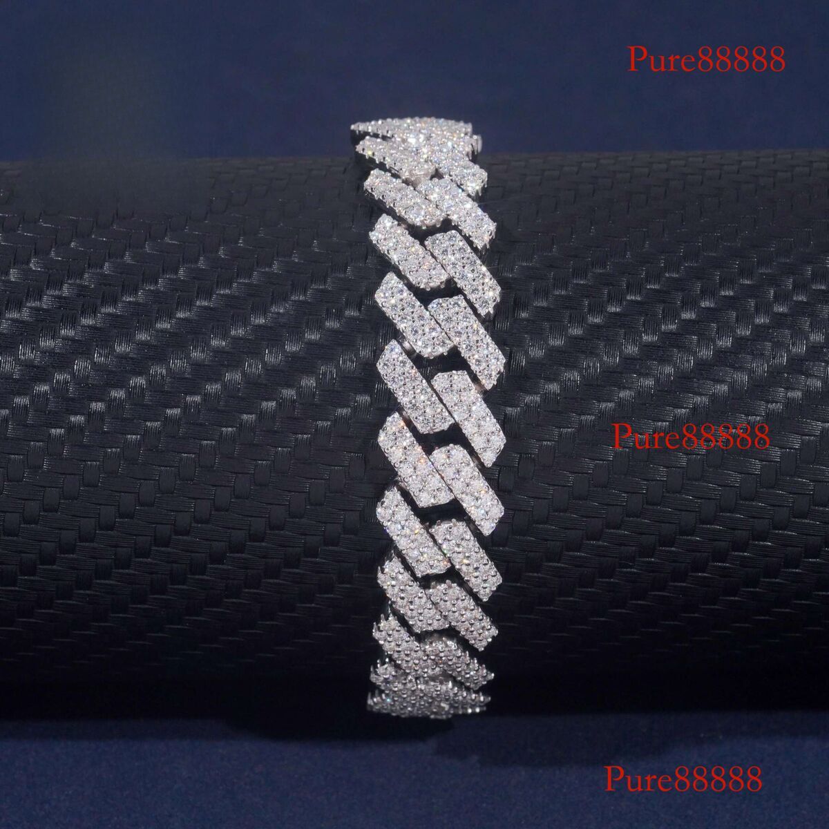 Iced out Miami hip hop jewelry moissanite dia k chain 13mm s cuban necklace bracelet
