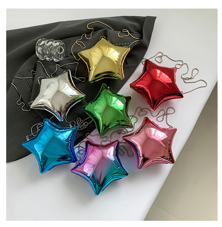 Acrylic Multi color Bright Pentagram Coin Purse 2025 Sweet And Spicy Women s Lipstick Party Handbag Mini Bag Fashion Designer Banquet Niche Candy Colo