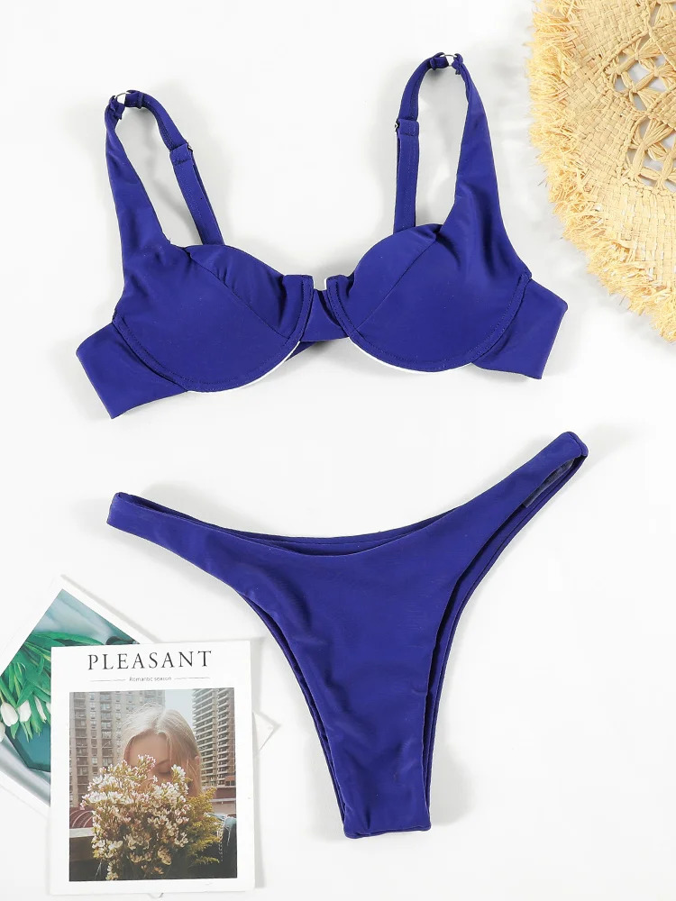 ZRTAK Sexy Push Up Bikini Sets Two Piece Suit Women Swimsuit Bikinis Bathing Swimwear Beachwear Solid Biquinis 250310