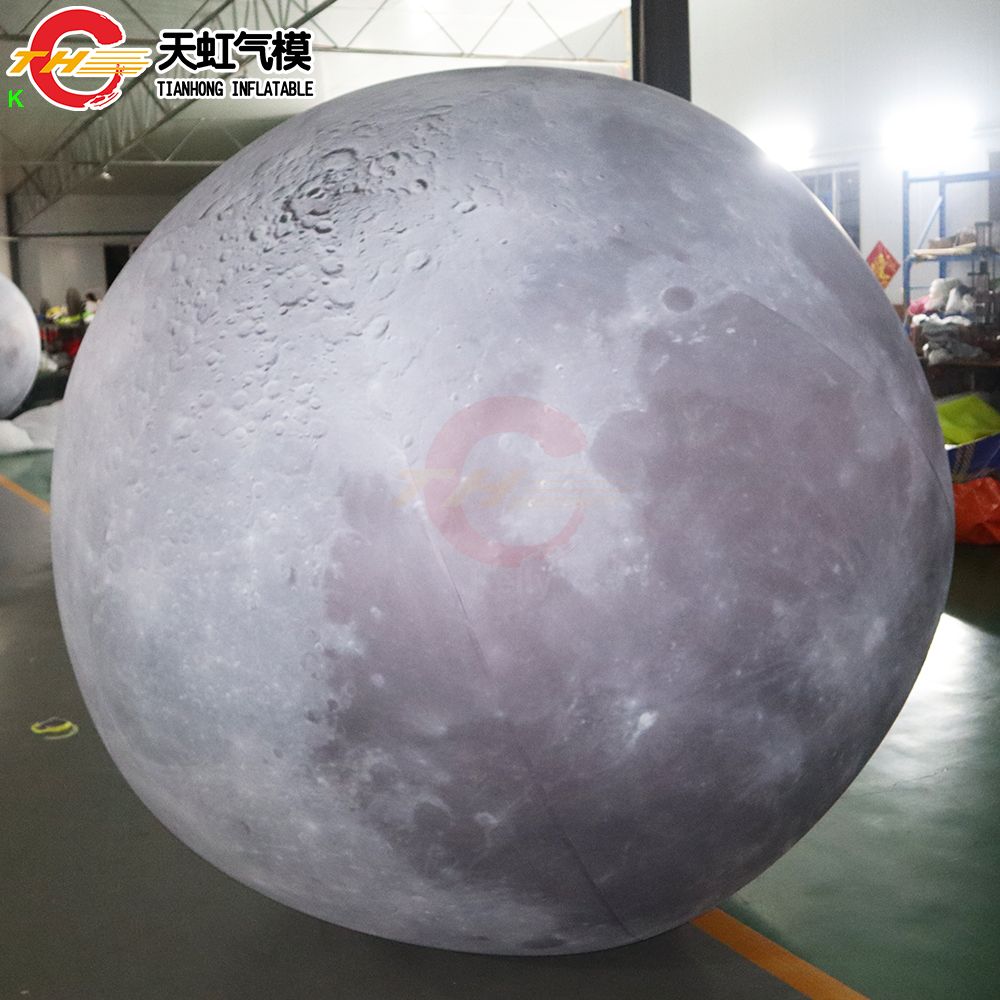 6m dia (20ft) with blower Giant Inflatable Moon Balloon Lighting Inflatable Earth Planet Balloon Advertising for Festival Decoration