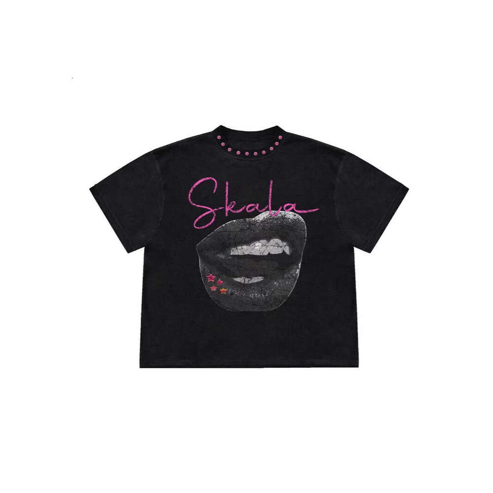 American style personalized art graffiti T-shirt trendy brand unisex short sleeved top