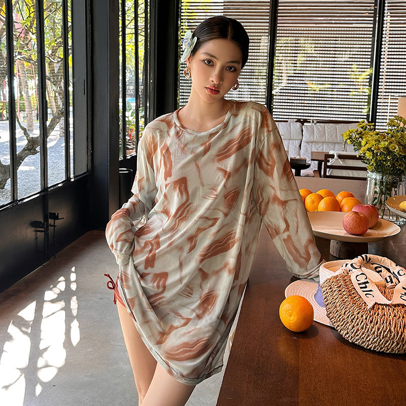 2025 New Swimsuit Designer Women's Chubby Millimeter Belly Cover Three Piece Set 200 Pound Split Plus Size Skirt Southeast Asian Style