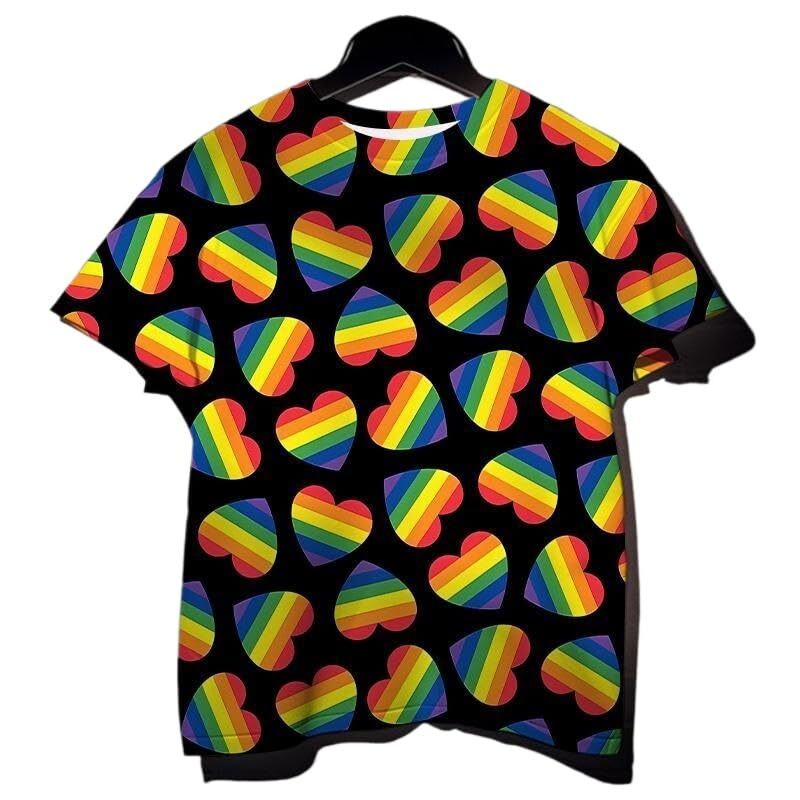 Mens T shirt Rainbow Pattern 3D Printing T Shirt Fashion Men Women LGBT Pride Short Sleeve Harajuku Style Casual Gays Casual tops summer clothes cool