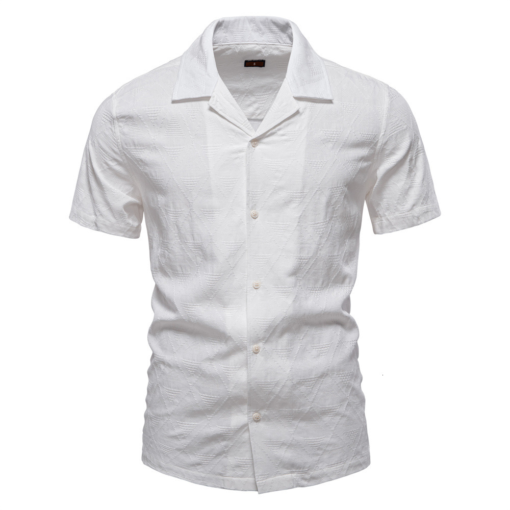 2025 Summer New Jacquard Pattern Men's Casual Business Top Flip Collar Short Sleeve t shirt Men tracksuit polo