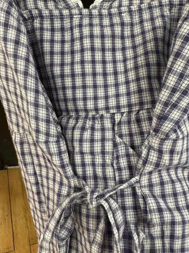 Womens Tracksuits Navy Plaid Tank Shorts 2 Piece Sets Woman Lace Trim Buttons Lace-up Camis Drawstring Sweatshorts Vintage Sweet Home