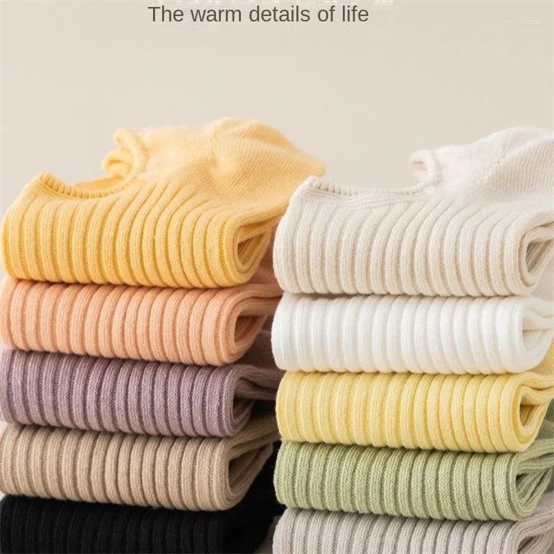 Women Socks 4-10 Pairs Of Women's Short Autumn Candy Color Thin Boat Tube Solid Light Mouth Simple Ins Trendy Summer
