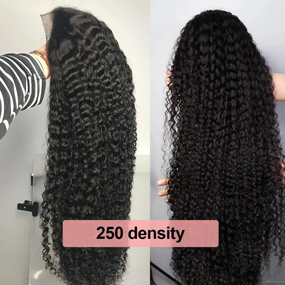 Free shipping 200density Mogolian Invisi Strap HD 360 Front Human Hair Deep Curly Precut 13X6 13X4 Lace Frontal Wig Synthetic Glueless for Women