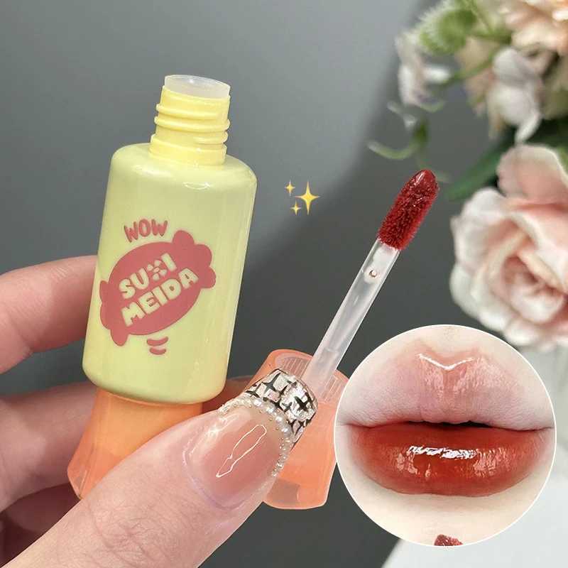 Crystal Jelly Lip Color Mirror Liquid lipstick Moisturizer Lasting Stick Free Cup Sexy Lip Color Makeup Korean Cosmetics W250312