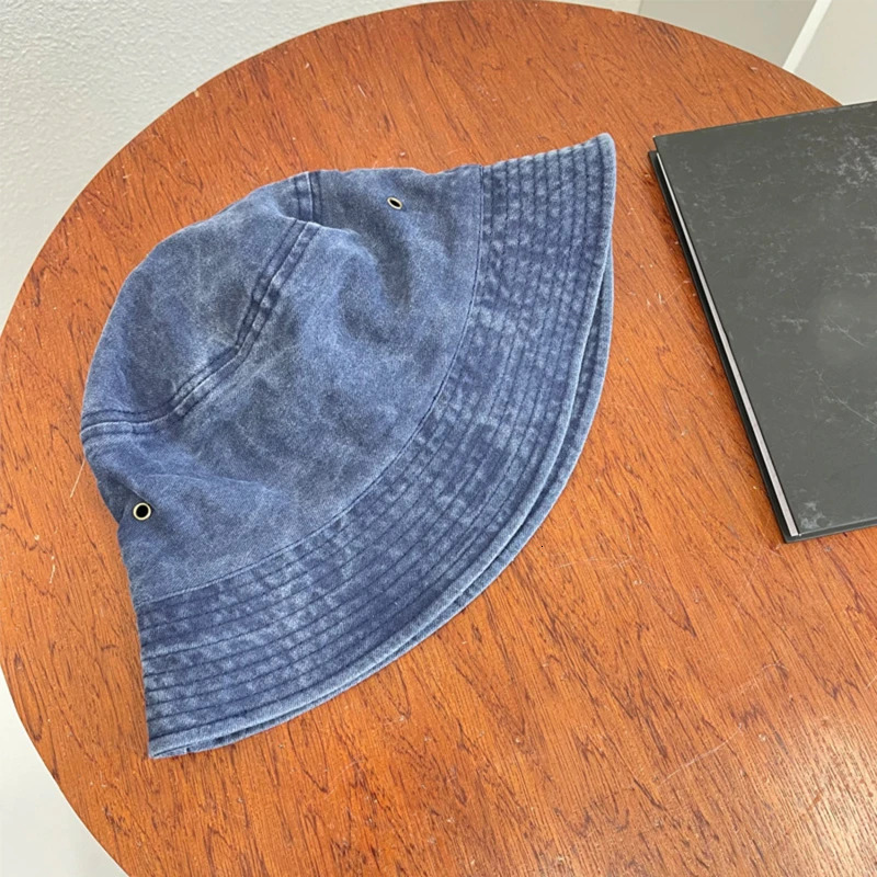 Washed Denim Bucket Hat Women Summer Fishermans Unisex Caps Hip Hop Men Panama Windproof Outdoor 250304