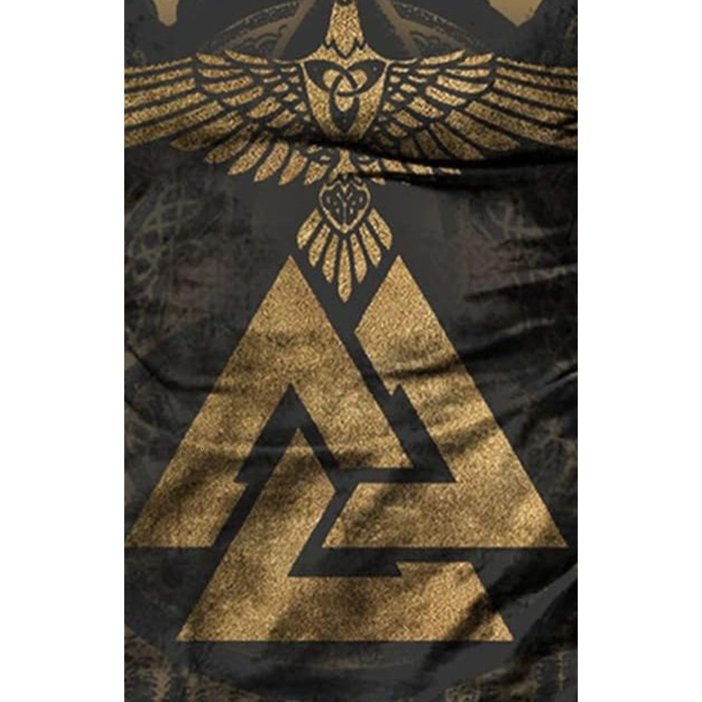 Mens T shirt Viking 3D Digital Print Triangle Knot Raven Pattern T-Shirt, Men's Summer Tattoo Casual Short Sleeve tee Casual tops summer clothes 