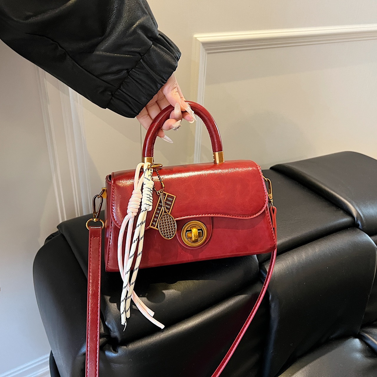 High End Mini Small Square Bag, Women s New Multifunctional Oil Wax Handbag Fashionable Designer Light Luxury Crossbody Bag Casual Storage Bag Wallet 