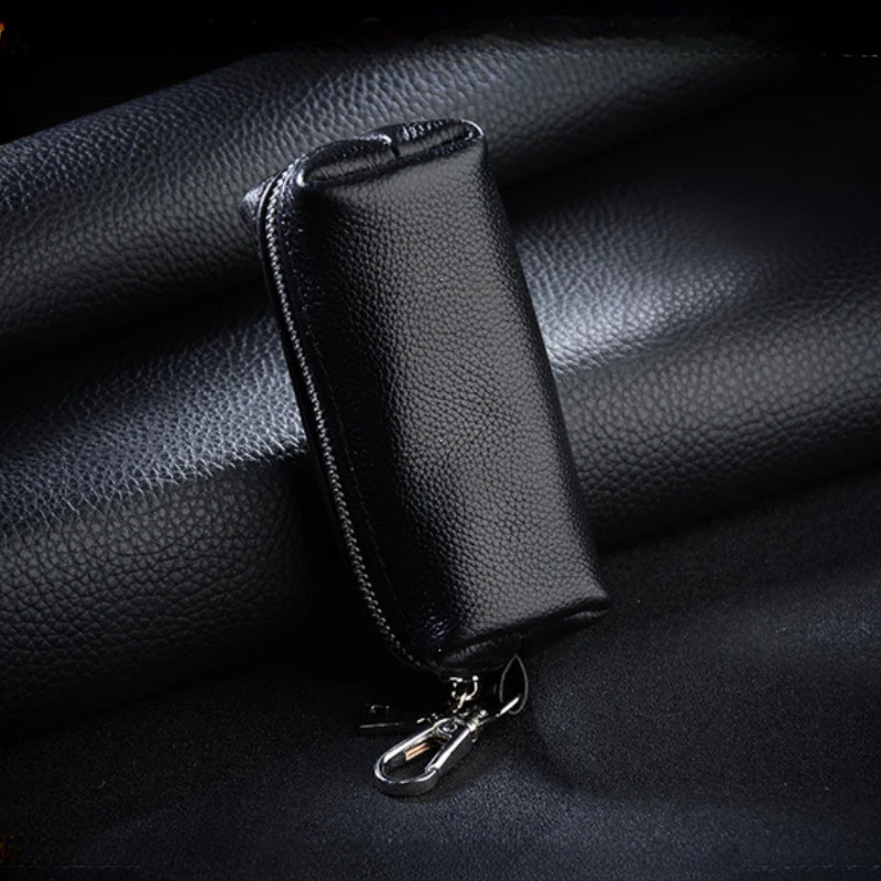 Genuine Leather Keychain Men Women Key Holder Organizer Pouch Cow Split Car Long Key Bag Housekeeper Key Case Wallet 250311