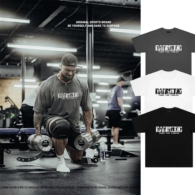 Summer gym cotton mens Tshirt Thavage muscle CBUM short sleeved fitness sportswear womens jogging pure top 250312