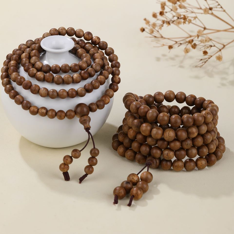 Brunei natural incense strings for men and women to play with multi-circle hand jewelry gift 108 pieces of incense Buddha beads rosary bracelet