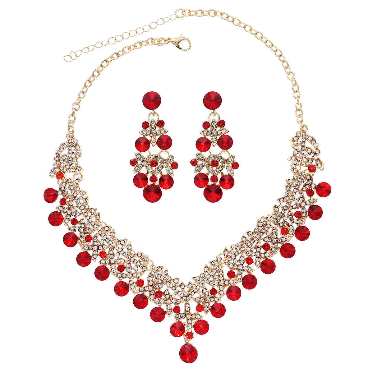 Wedding Accessories Crown Necklace Earring Set Luxury Ball Party Decoration Bridal Jewelry Three Piece Set W250312