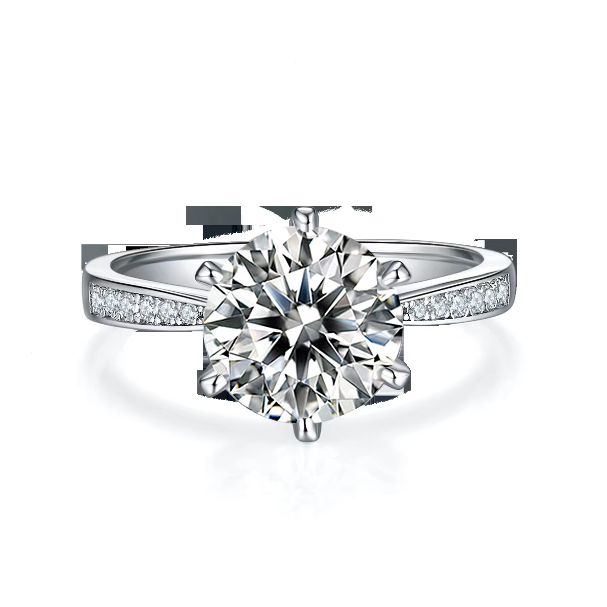 Real Moissanite Jewelry Wedding Engagement Ring 925 Sterling Silver Moissanite Diamond Ring