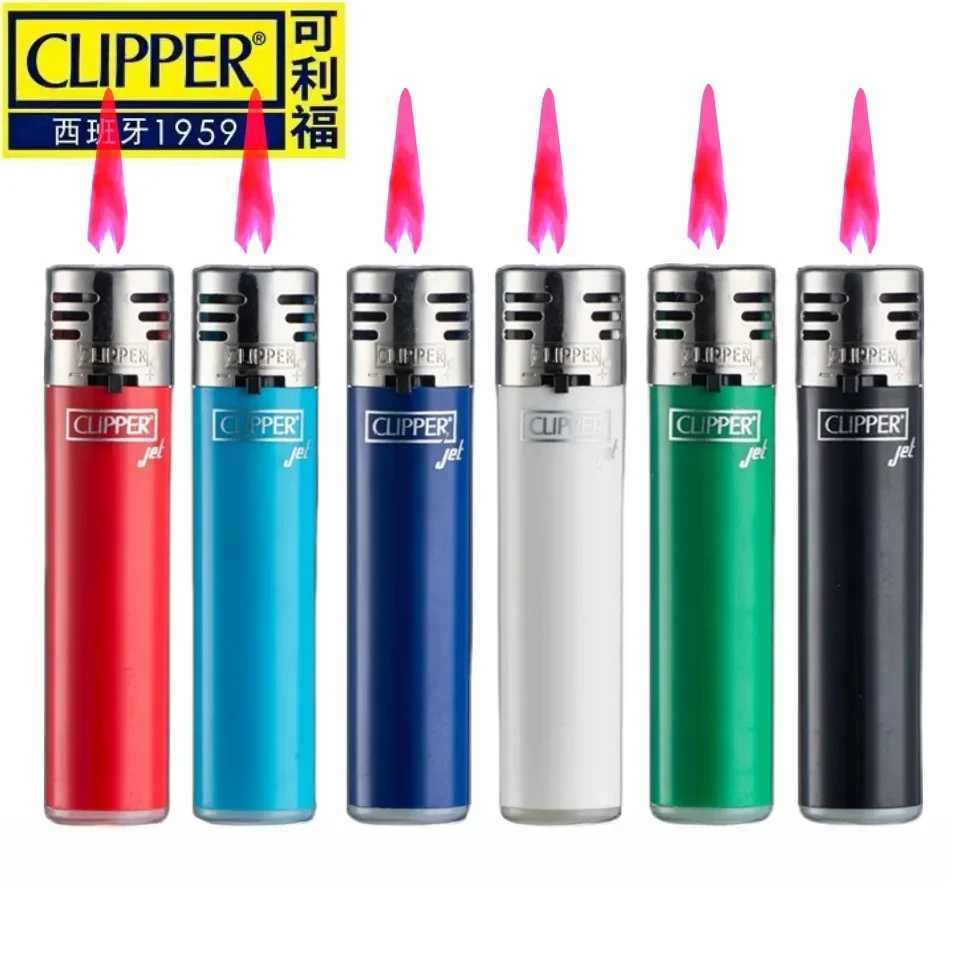 Spanish Clipper Durable Inflatable Windproof Lighter Pink Flame Jet Butane Torch Lighter Multi functional Igniter Mens GiftsC250312