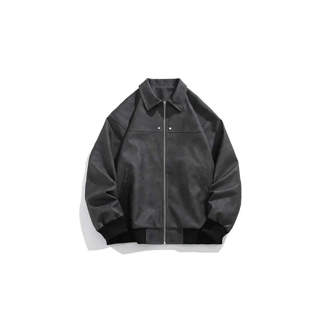 Maillard Brown Leather Jacket For Men Trendy Vintage American Style Loose Fit Fashion Coat Spring Autumn Winter SeasonT250311