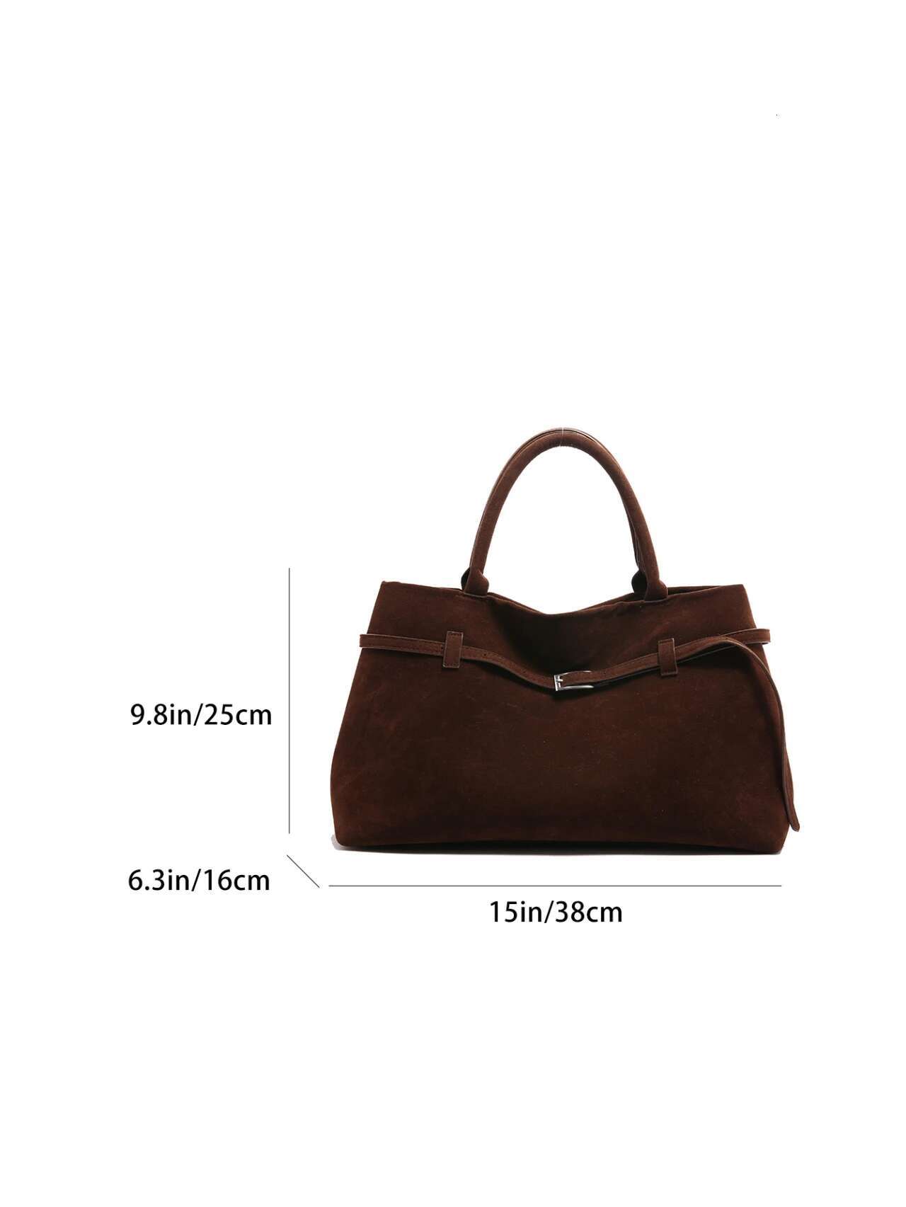 Retro Suede Leather Tote For Women, Large Capacity Commuting And Work Shoulder Bag, Underarm Bag