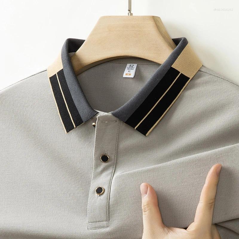 Mens Polos 2025 Collar Polo Shirt Short Sleeved Sweat Absorbing Tops 01