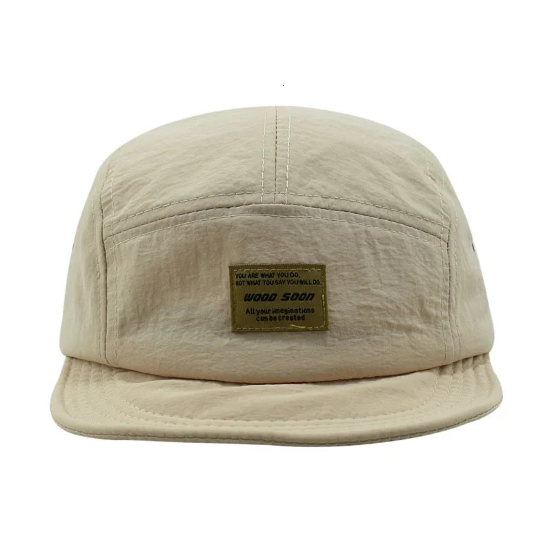 Fashion 5panel baseball cap with snap button for quick drying and flat edging suitable men women adjustable summer casual sun protection hat 250410