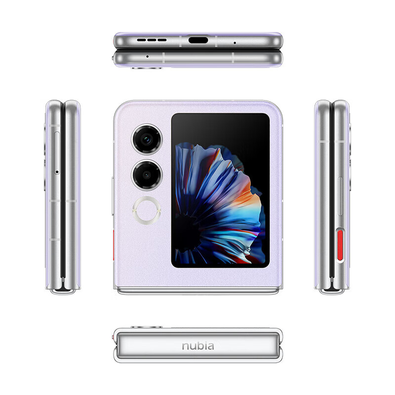 Original Nubia Flip 2 5G Foldable Mobile Phone 12GB RAM 256GB 512GB ROM Dimensity 7300X 50.0MP 4325mAh Android 6.9" AMOLED Folding Screen Fingerp