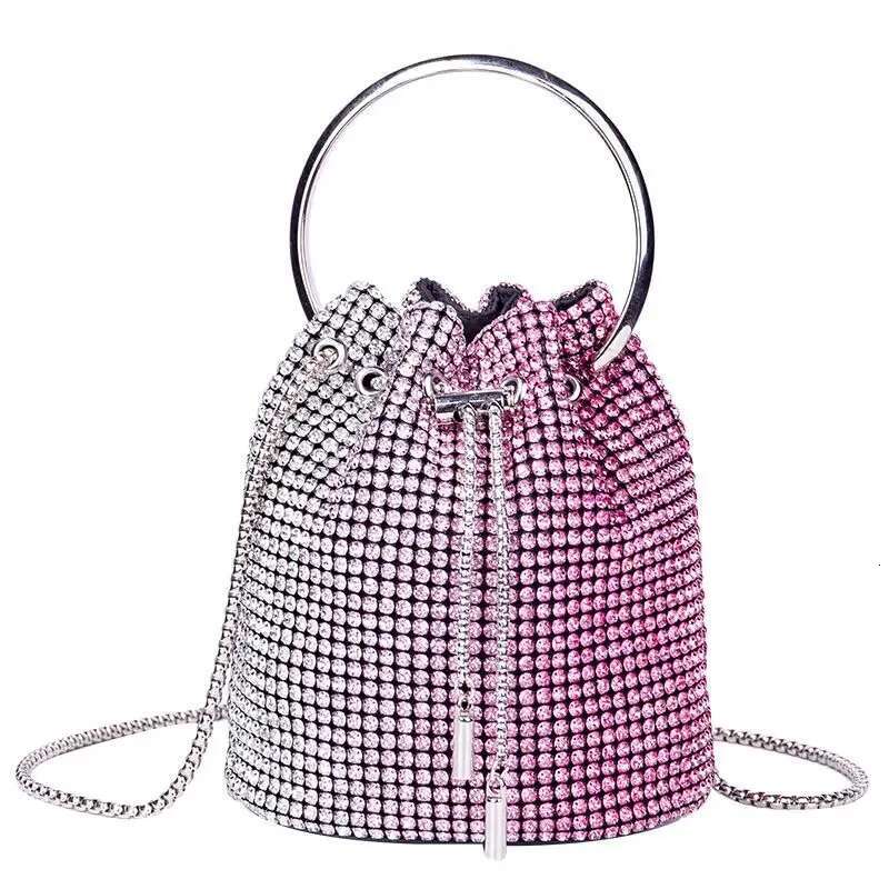 2025 New Bucket Bag For Women Shining Inlaid Dia Bag Fashion Designer Women s Handbag Casual Chain Crossbody Bag Wallet Cosmetics Storage Bag