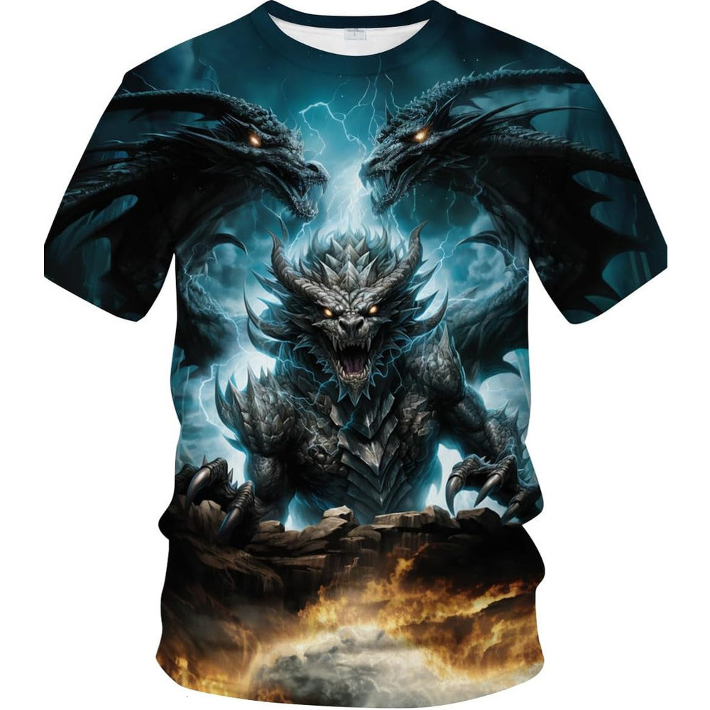 Mens T shirt Traditional Dragon T-Shirt Funny Anime Graphic Tee Shirt tee Casual tops summer clothes cool
