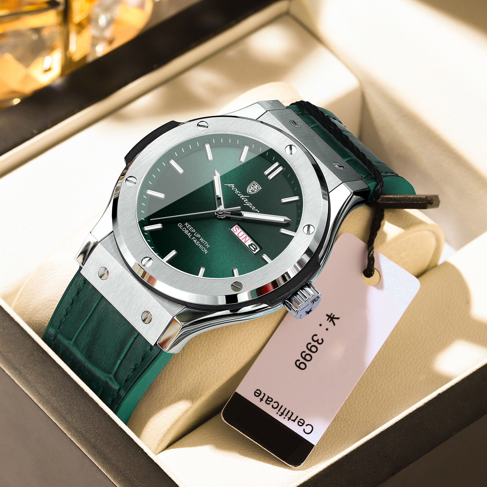 Stylish Mens Waterproof Luminous Luxury Quartz Watch Sleek Design Durable Construction Perfect for Everyday Wear and Special Occasions