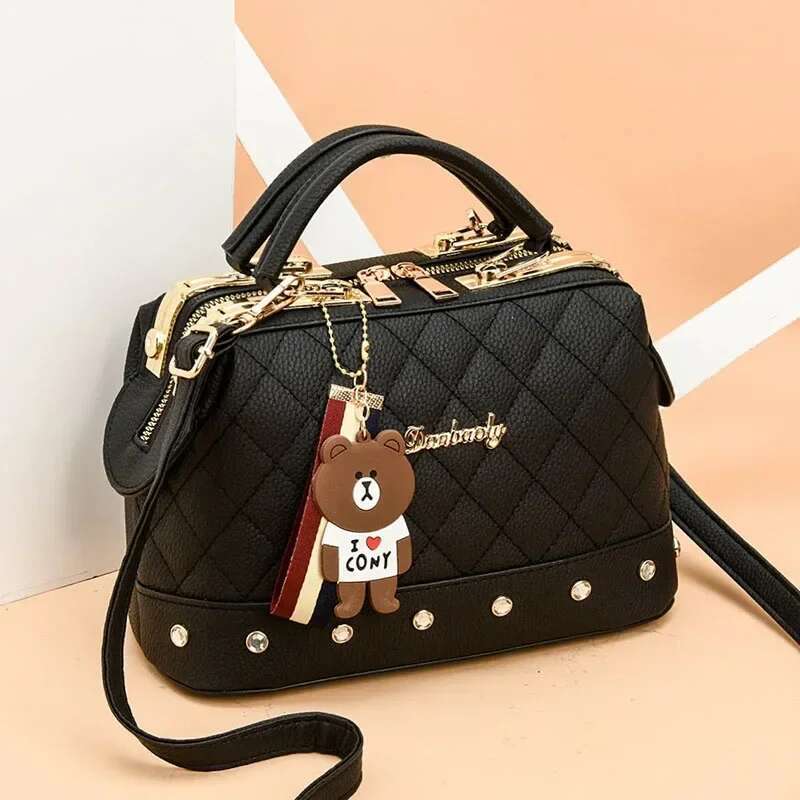 2025 New Designer Fashion Women s Mini Handbag, High End Color Matching Cute Bear Crossbody Bag Trendy Handbag Light Luxury Wallet Makeup Storage Bag