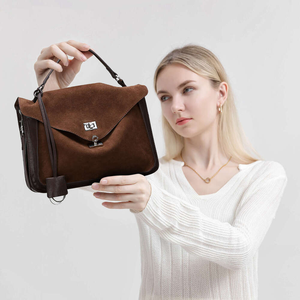 Women's Bags handbag Bag, frosted leather, light luxury women's high-end feel, mailman versatile hand-held crossbody bag, large capacity com
