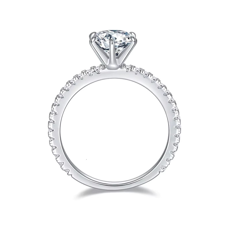 Wedding Moissanite Ring 925 Sterling Silver Moissanite Jewelry 1CT 6.5mm D White Moissanite Bridal Ring Sets