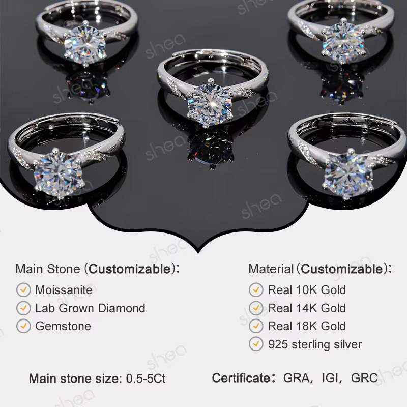Factory Price VVS Moissanite Diamond 925 Sterling Silver Crushed Ice Cut Oval Moissanite Engagement Ring with Double Hidden Halo