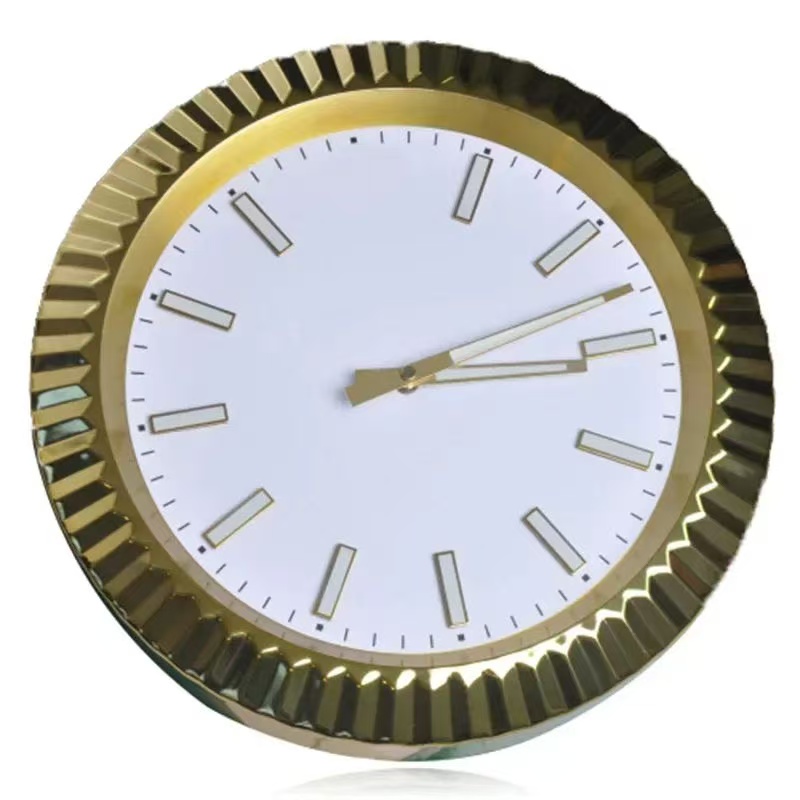 Super Silent Metal Modern Design Large Wall Watch Home Stainless Steel Luminous Clock The Date Will Work X0726