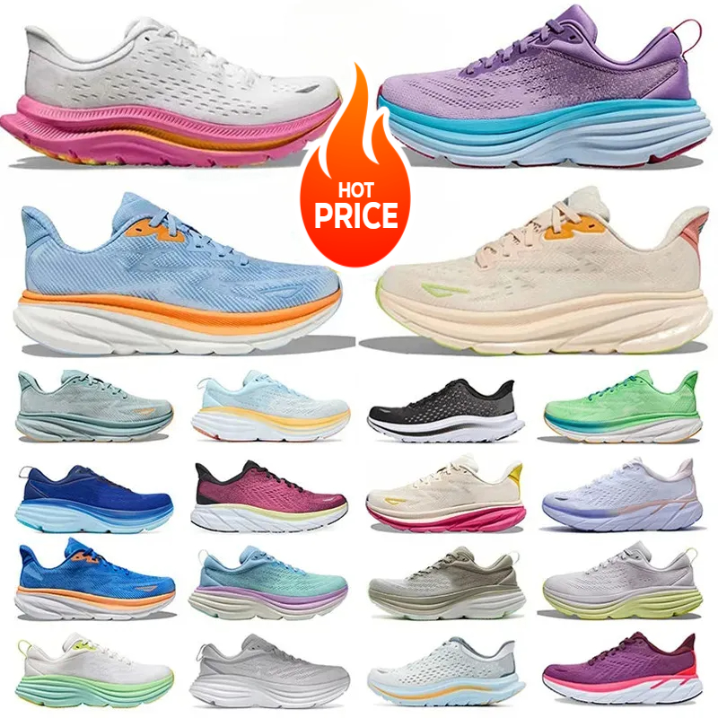new Koka Kawana Pink Designer Shoes Bondi 8 One Clifton 8 Clifton 9 Womens Mens Trainers Black White Movement Ultra Free People Seaweed Sneakers Woman Man Big